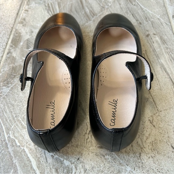Camille Kids Black Leather Mary Janes, Size 36 EU, 4 US - Picture 7 of 11